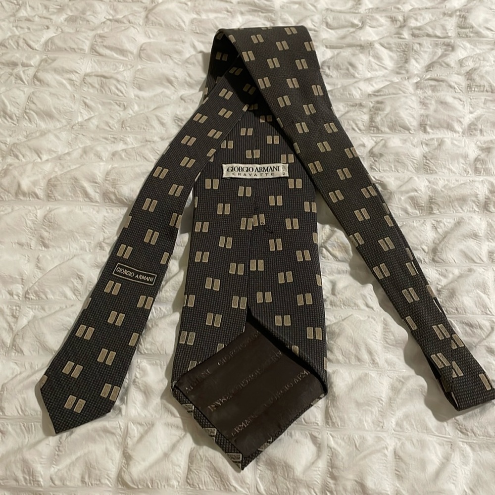 Grey and tan Giorgio Armani tie